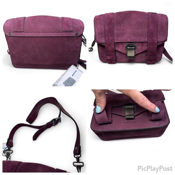 PROENZA SCHOULER PS1 Suede Mini Crossbody Purple NWT - Picture 14 of 16